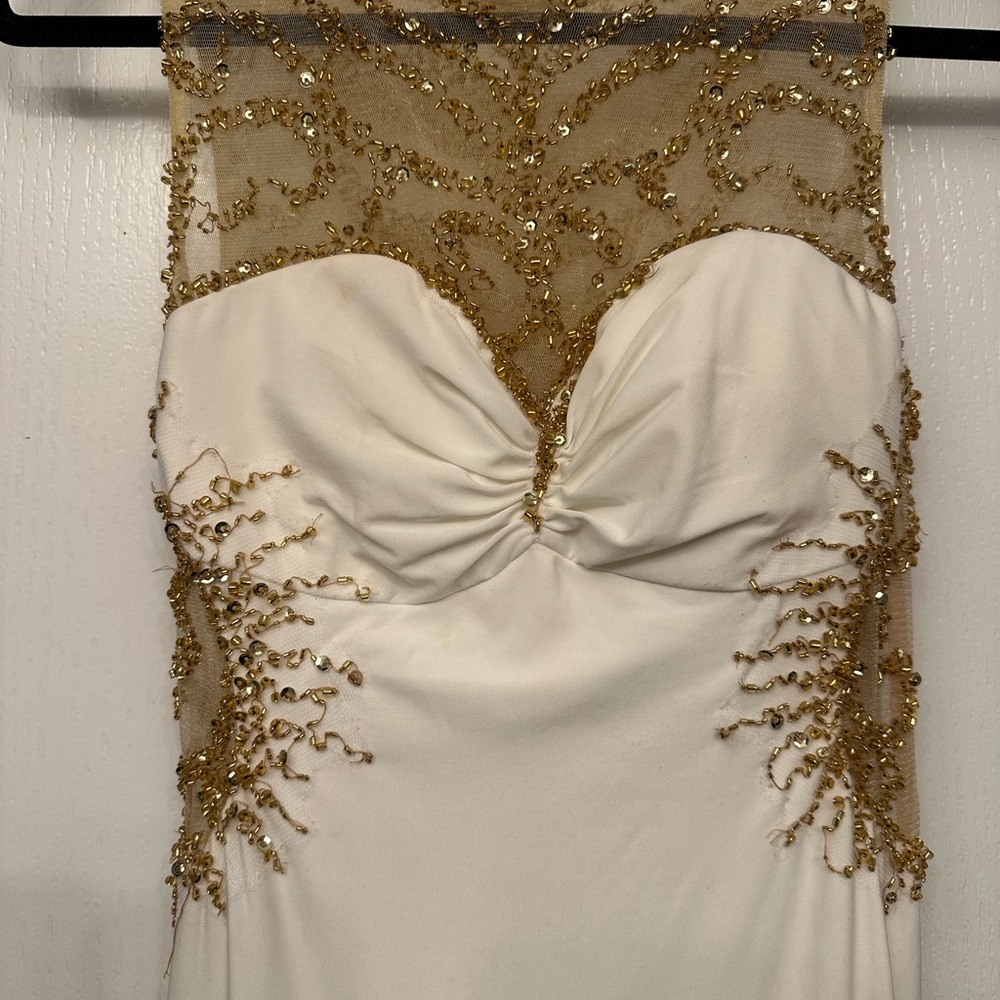 Camilla Gold and White Embellished Gown for Prom
